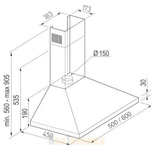 Вытяжка Korting KHC 6431 W