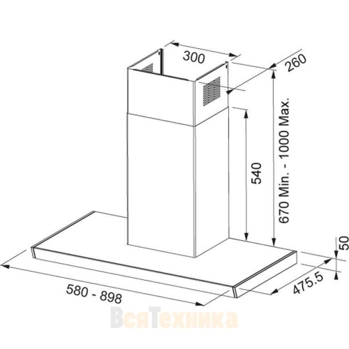 Вытяжка Franke FS TS 906 W XS BK