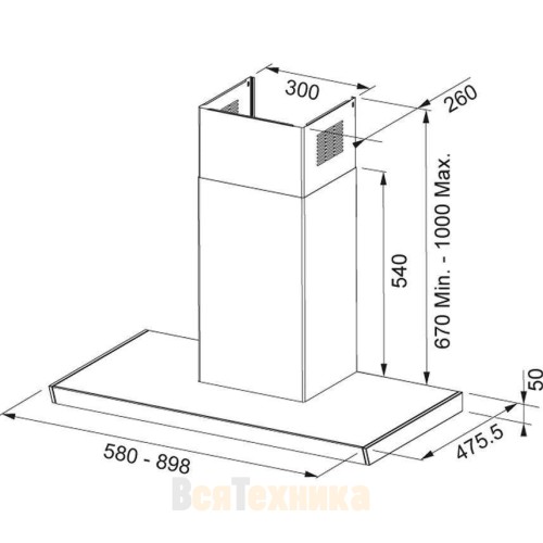 Вытяжка Franke FS TS 906 W XS CH