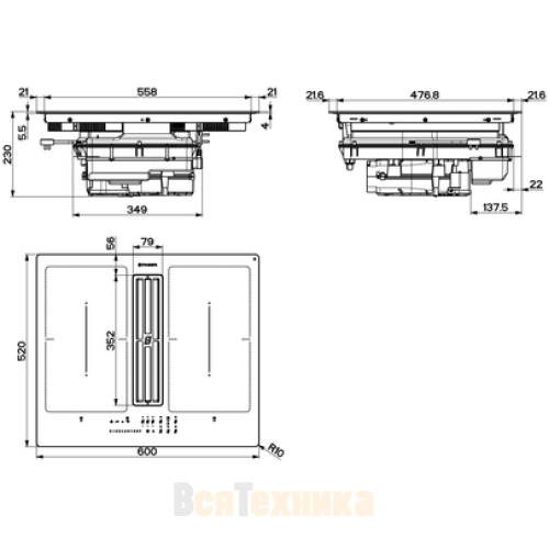 Варочная панель-вытяжка Faber GALILEO SMART BK A600