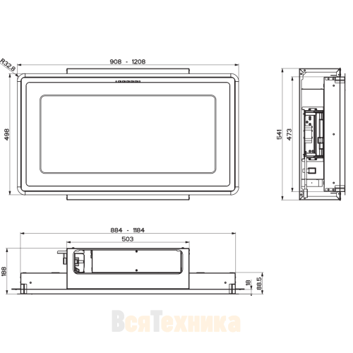 Вытяжка Faber островная HIGH-LIGHT BK MATT A121