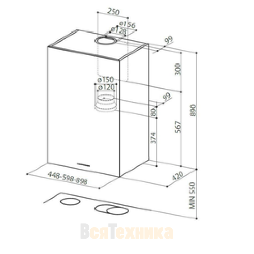 Вытяжка Faber настенная CUBIA PLUS EV8 X A45