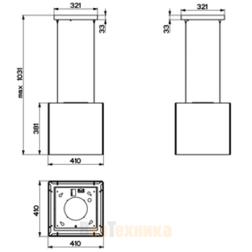 Вытяжка Faber островная SOFT CUBE GREY LONDON F40