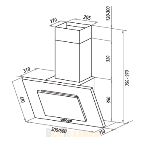 Кухонная вытяжка HOMSair BELL 60 черный
