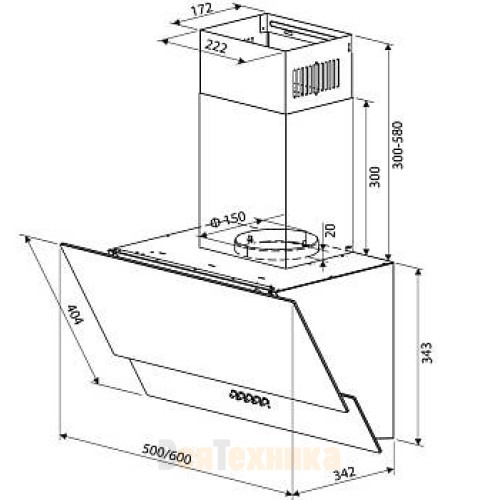 Кухонная вытяжка HOMSair SATURN PUSH 60 черный