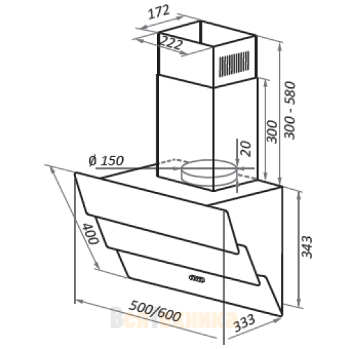 Кухонная вытяжка HOMSair VERTICAL 60 белый