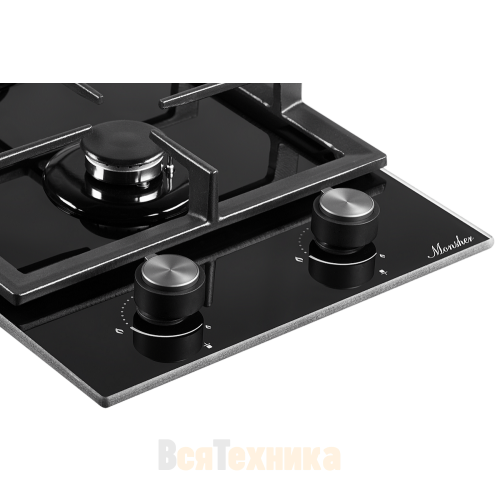 Домино газовая варочная поверхность Monsher MGG 30 Noir