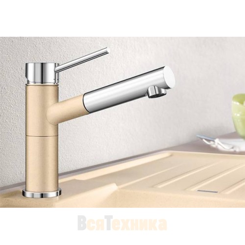 Смеситель Blanco Alta-S compact chrome/Silgranit Белый