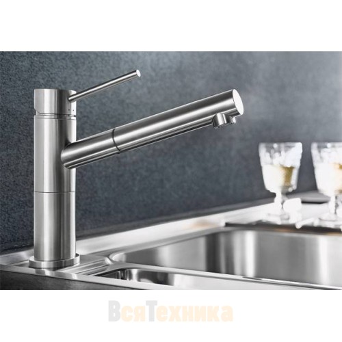 Смеситель Blanco Alta-S Compact Нержавеющая сталь