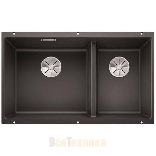 Мойка Blanco SUBLINE 430/270-U отводная арматура InFino® Кофе