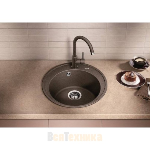 Комплект мойка Blanco Riona 45 + смеситель Daras Хром Кофе
