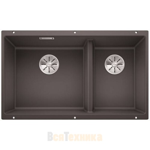 Мойка Blanco SUBLINE 430/270-U отводная арматура InFino® Кофе