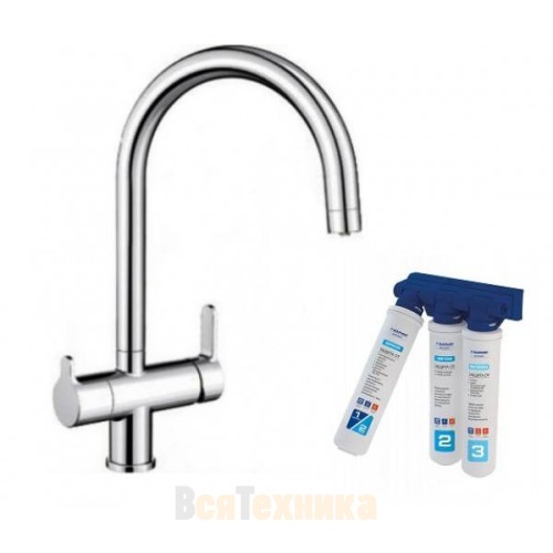 Комплект смеситель Blanco TRIMA + система фильтрации BWT-БАРЬЕР EXPERT STANDARD
