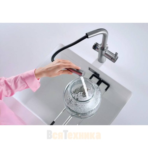 Смеситель Blanco EVOL-S Volume рычаг управления справа Хром