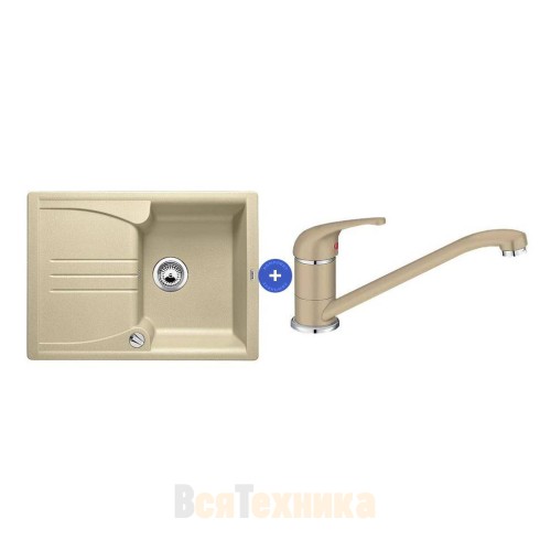 Комплект мойка Blanco Enos 40 S + смеситель Daras Silgranit Шампань