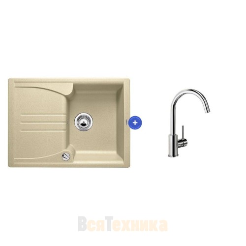 Комплект мойка Blanco Enos 40 S + смеситель MIDA Хром Шампань