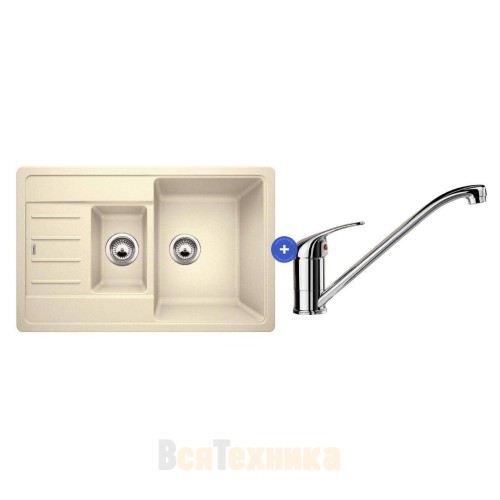 Комплект мойка Blanco Legra 6 S Compact + смеситель Daras Хром Кофе