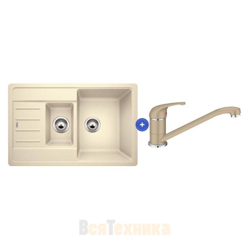 Комплект мойка Blanco Legra 6 S Compact + смеситель Daras Silgranit Антрацит{Хром}