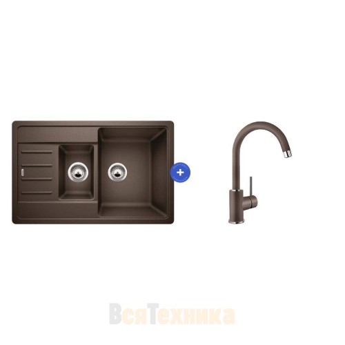 Комплект мойка Blanco Legra 6 S Compact + смеситель Mida Silgranit