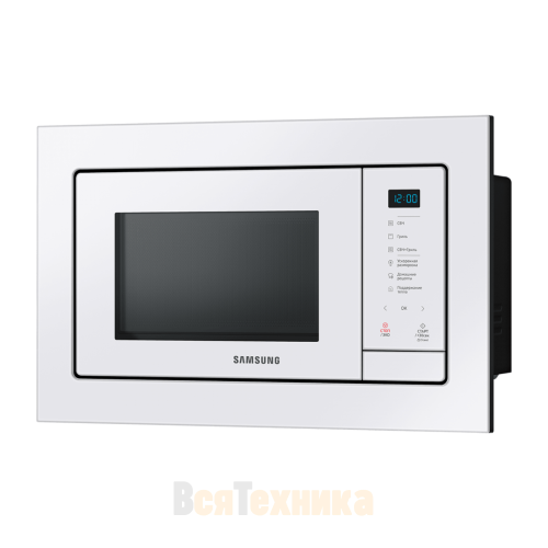 Встраиваемая микроволновая печь Samsung с грилем 23л, 800 Вт (MG23A7118AW)