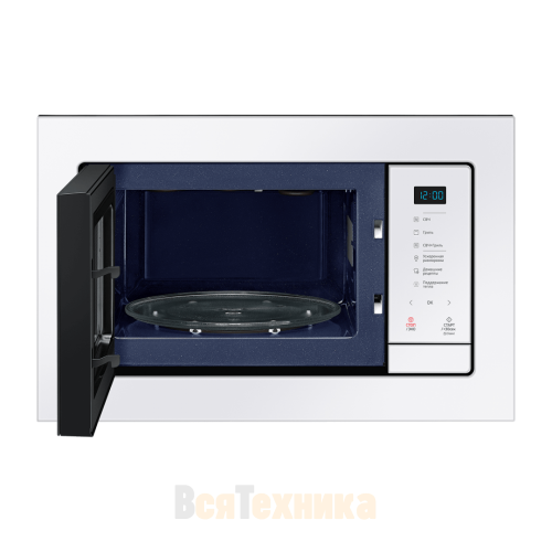 Встраиваемая микроволновая печь Samsung с грилем 23л, 800 Вт (MG23A7118AW)