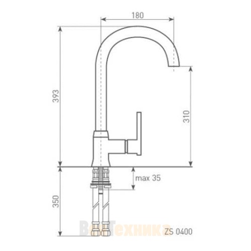 Смеситель Zigmund & Shtain ZS 0400 Нержавеющая сталь