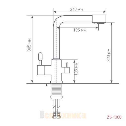 Смеситель Zigmund & Shtain ZS 1300 Швейцарский шоколад