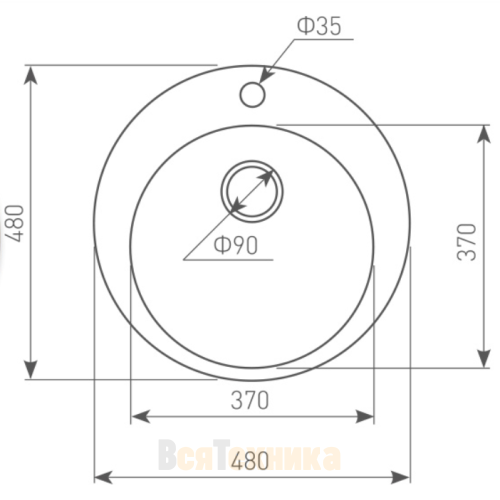 Кухонная мойка Zigmund & Shtain KREIS 480 Речной песок