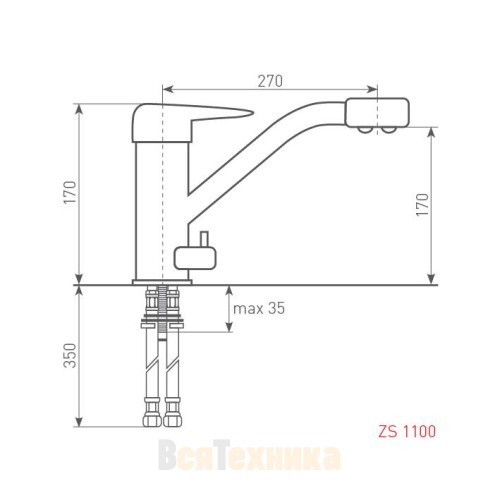 Смеситель Zigmund & Shtain ZS 1100 Индийская ваниль