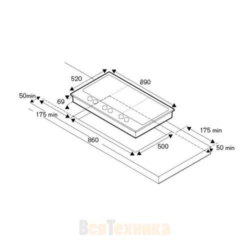 Газовая варочная панель Bertazzoni Professional PM3630GX стальная