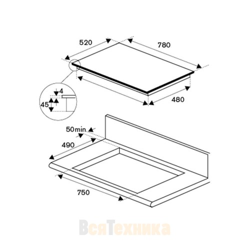 Индукционная варочная панель Bertazzoni Modern P785IM2G5NE черная