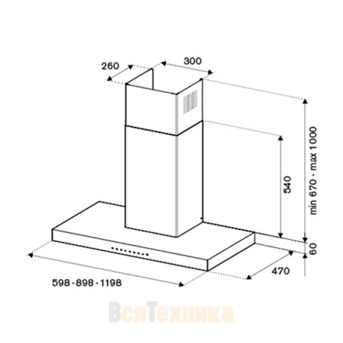 Настенная вытяжка Bertazzoni Master KT90MAS1NEC черная