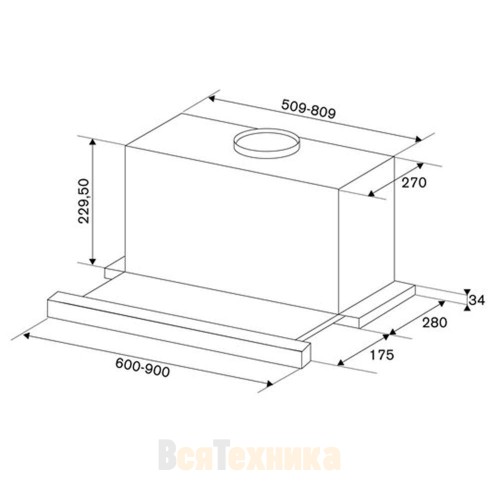 Встраиваемая слайдерная вытяжка Bertazzoni KTE60MOD1B стальная