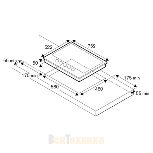 Газовая варочная панель Bertazzoni Professional P755CPRONE черная