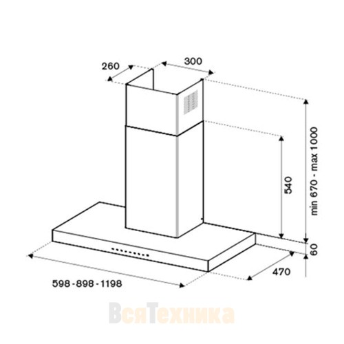 Настенная вытяжка Bertazzoni Professional KT90PRO1XA стальная