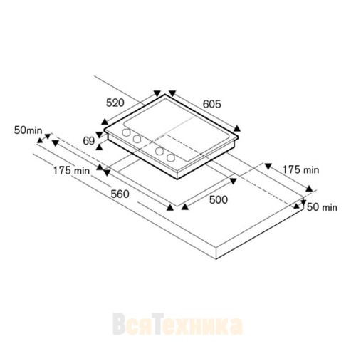 Газовая варочная панель Bertazzoni Professional PM6030X стальная