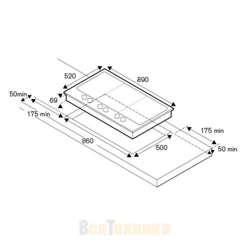 Газовая варочная панель Bertazzoni Professional PM365S0X стальная