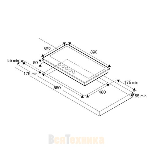 Газовая варочная панель Bertazzoni Modern P905CMODNE