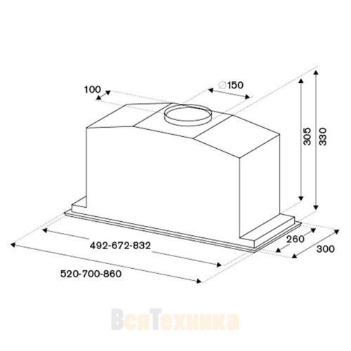 Встраиваемая вытяжка Bertazzoni Professional KIN70MOD1XB стальная