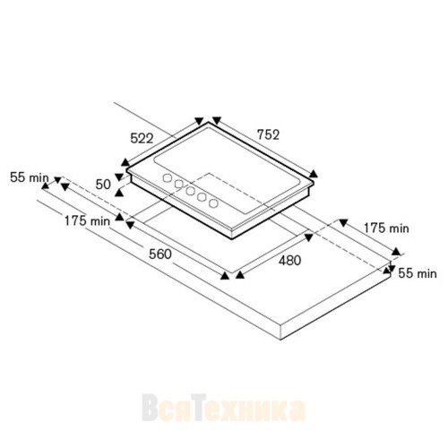 Газовая варочная панель Bertazzoni Modern P755CMODX