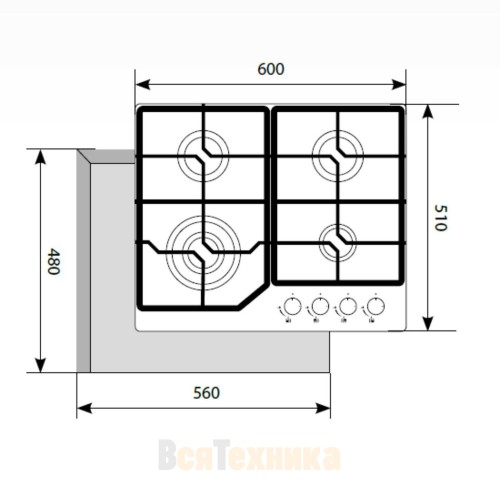 Варочная панель LEX GVG 640-1 WH