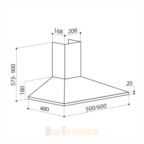 Вытяжка кухонная LEX Basic 600 Inox