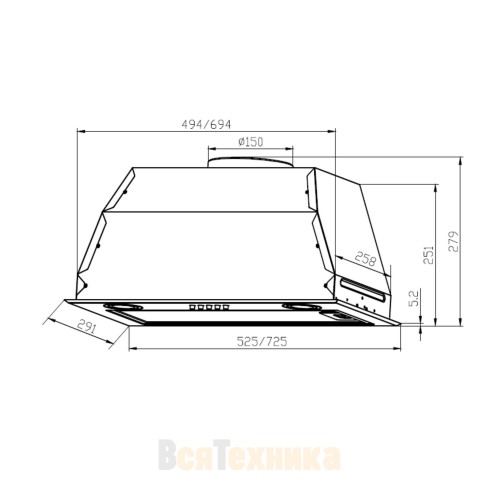 Вытяжка LEX GS BLOC P 600 White