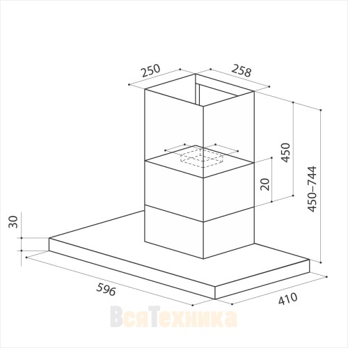 Вытяжка кухонная LEX T 600 Inox