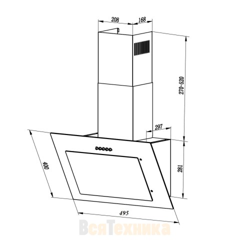Вытяжка кухонная LEX Mika G 500 IV Light