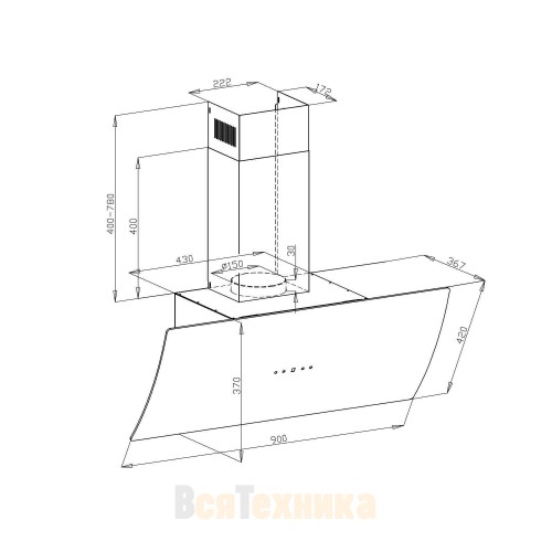 Вытяжка кухонная LEX Plaza 900 White