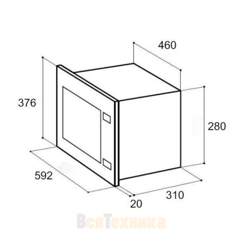 Встраиваемая микроволновая печь LEX BIMO 20.01 C IV Light