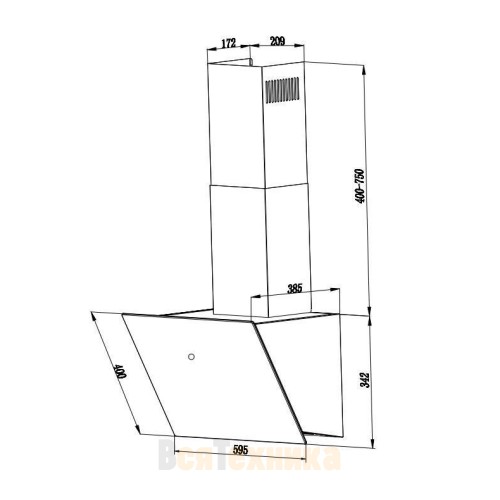 Вытяжка Weissgauff Tau 60 TC BL