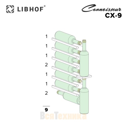 Встраиваемый винный шкаф Libhof Connoisseur CX-9 Silver