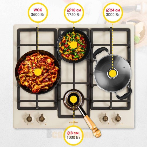 Газовая варочная панель Simfer H60V41O597